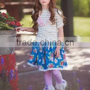 Baby Boutique Clothing Giggle Moon Remake Kids Lace Pants Wholesale Baby Smocked Dresses thumbnail-1