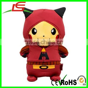 Standing Soft Plush Pikachu Wearing Rocket Clothes thumbnail-1