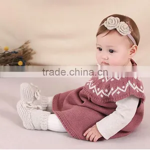 B22240A Baby Wool Knitted Dress Stylish Baby Girls Autumn Knitting Dress thumbnail-1