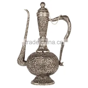 White Metal Surahi , Antique Surahi Handicraft Gift thumbnail-1