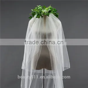 Wholesale Wholesale White Wedding Lace Long Tulle Bridal Veils 2017 HL07 thumbnail-5
