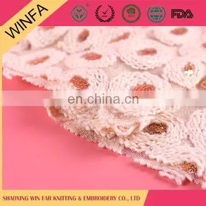 2016 Top Quality Beautiful Cheap Knitted Flower Embroidery Tulle Fabric thumbnail-2