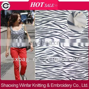 Single Jersey Spandex Knitting Zebra Printed Spun Rayon Fabric for Garment thumbnail-1