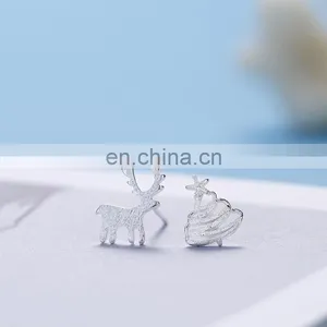 Cute Animal Stud Earrings 925 Sterling Silver Earring for Christmas Gift thumbnail-2