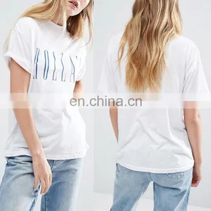 Latest Wholesale Custom Women Pima Cotton Plain no Brand T-shirt thumbnail-1