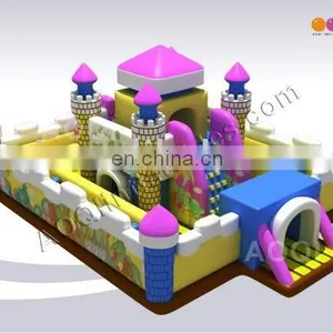 Inflatable Obstacle Course Castle, Inflatable Castle Fun City for Kids thumbnail-1