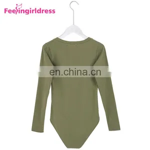 Pure Color Slim V-Neck Long Sleeve Adult Bodysuit One Piece Party Wear Jumpsuits thumbnail-2
