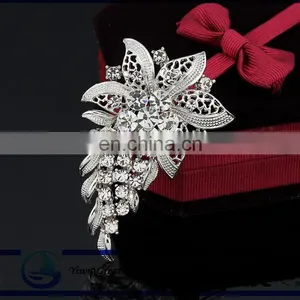 High Quality!New Fashion Wholesale Rhinestone Crystal Brooch Dual Purpose Scarf for Women thumbnail-1