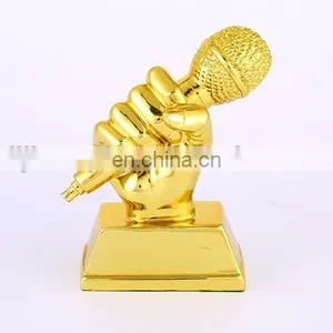 2016 Golden Microphone Trophy Resin Cup for Good Singer Wholesale thumbnail-1