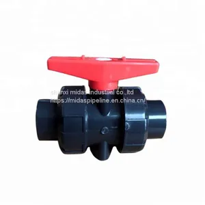 OD32mm Gray Color Plastic PVC True Double Union Ball Valve for Water Supply thumbnail-3