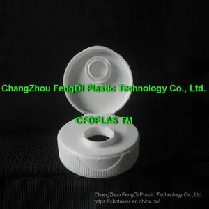 38mm White Ribbed Flip Top Caps,38-400 thumbnail-3