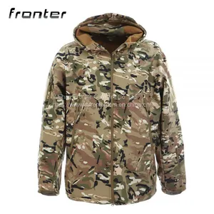 Chinese Clothing Manufacturers Khaki Soft Shell Jacket For Outdoor Jacket thumbnail-1