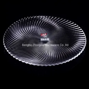 Dia 9.5inch Classical Design Round Glass Plate for Weeding Furit thumbnail-4