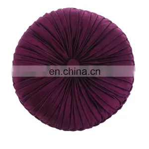 Pumpkin Shaped Circle Round Velvet Purple Wrinkle Cushion Floor Pillow Seat Cushions Chair Pads for Living Room Sofa Deco thumbnail-1