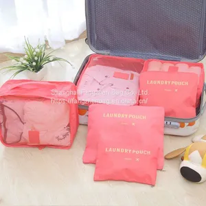 Polyester Cosmetic Wash Bag Women Hanging Toiletry Bag For TravelCustom 6 Set Packing Cubes, Travel Luggage Organizers With Laundry Shoe Bag thumbnail-2