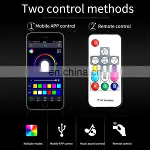 Car Ambient Light With Cigarette Lighter Rgb LED Flash Lamp Strip APP Or Remote Auto Decorative Door Streamer Atmosphere Lights thumbnail-4