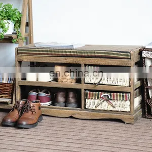 Storage Bench Entryway Shoe Rack Organizer Shelf Seating Furniture Space Saver thumbnail-1