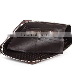 Vintage Style Crocodile and Soft Calf Leather Men Clutch Wristlet Wallet Handbag Wholesale thumbnail-4
