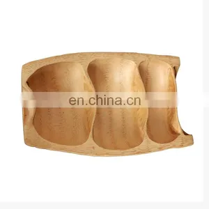 Handmade Bamboo Root Dry Fruit Plate Multifunctional Bar Hotel Ramadan Wedding Decoration Wooden Decorations thumbnail-1