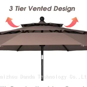 Steel New 3-layer Umbrella,with Tilt thumbnail-2