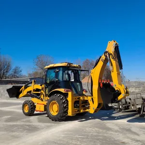Luxury 420F, Folks! The Backhoe Loader is Equipped With an Optional 4-in-1 Bucket and Hydraulic Breaker - Produced by Shandong Luzhuang. thumbnail-1