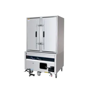 24-Pan Gas Steamer With Dual Doors and DN25 Gas Inlet for Commercial Kitchens thumbnail-1