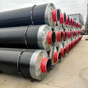 High Density Polyurethane Foam Pre‑insulated Steel Pipe Direct Buried Hot Water Heating Insulation Pipe thumbnail-1