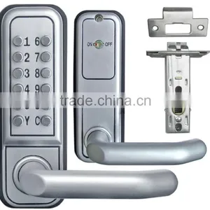 OSPON LOCKSIMTH MECHANICAL KEYLESS DIGITAL SPRING LATCH DOOR LOCK NEW STAIN CHROME OS600A thumbnail-1