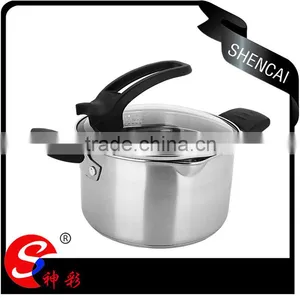 Newest Design Stainless Steel Milk Boiling Pot/ Glass Lid Sauce Pan/ Soup&stock Pot thumbnail-1