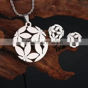 Stainless Steel Hawaiian Flower Costume Jewelry Set thumbnail-5