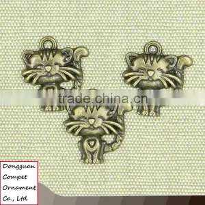 Compet Wholesale Jewelry Accessories Zinc Alloy Ancient Bronze Cute Cat Pendant thumbnail-1