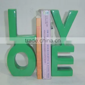 Aluminum Love Bookend, Library Bookend, Decorative Bookends thumbnail-1