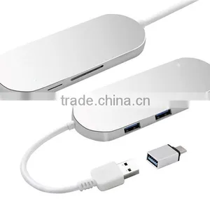 2 in 1 USB to Micro & Card Reader Ports USB 2.0 Connector Cable Hub thumbnail-1