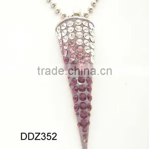 Funnel-shaped Necklace,Metal Chain Necklace,Fashion Diamond Necklace thumbnail-1