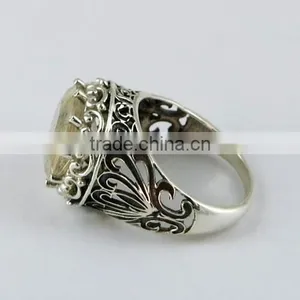 Heart Of Rose Golden Rutile Ring, Gemstone Silver Jewelry, Handmade Silver Jewelry thumbnail-4