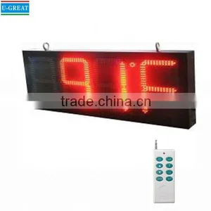 New Product Semi-outdoor 12 Inch RF Control Led Time & Temperature Sign thumbnail-1