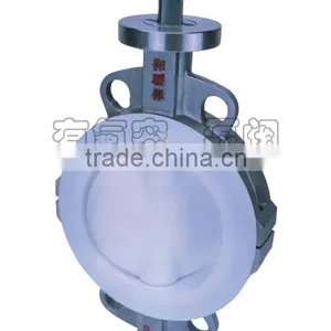 Dupont Lined Butterfly Valve for Chemical Wafer Type thumbnail-2