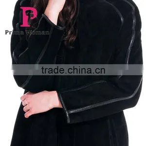 2015 Winter Women Medium Length Slim Fit Coat With Hat Overcoat thumbnail-6