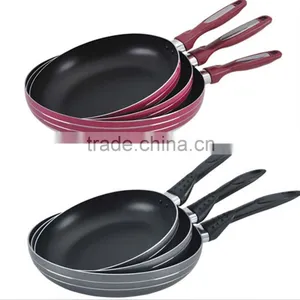 Colorful Non-stick Cookware Round Frying Pan Set Red Coating Fry Pan Sets thumbnail-4