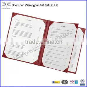 Unique Fashion 8.5*11'' PU Leather Menu Covers thumbnail-1