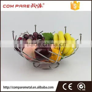 Chrome Iron Fruit Storage Bowl Rack thumbnail-1