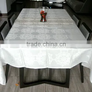 HOT SELLING CHEAP 100%POLYESTER SOLID Damask Table Cloth thumbnail-4