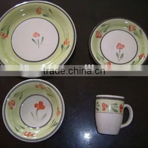 16 Pieces Glazed Ceramic Dinnerware,color Glazed Stoneware Dinnerware,stoneware Dinnerware Set thumbnail-2