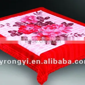 100% Polyester Raschel Print Super Soft Double Blanket With Interweaving thumbnail-1