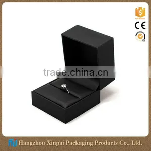 Luxury Black Decorative Square PU Leather Ring Box thumbnail-1