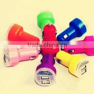 2015 Hot Selling High Quality Colorful Design 5V 2.1A Portable Dual USB Car Charger for Iphone 6/iphone 6 Plus thumbnail-1