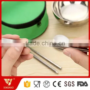 Stainless Steel Mixing Bowl With Foldable Spoon and Chopsticks in Nylon Bag thumbnail-5