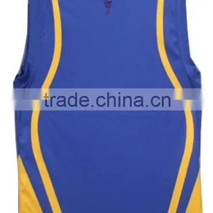 Reversible Yellow and Blue Basketball Jersey With Custom Logo thumbnail-4