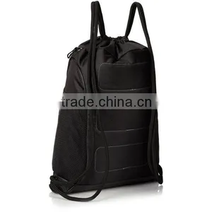 Durable Zippered Nylon Sports Canvas Drawstring Backpack Bag thumbnail-3