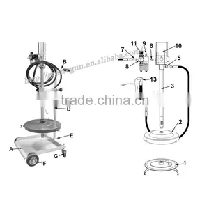 Mobile Oil Pump Kit For 20-200L Drum With Hose Reel thumbnail-2